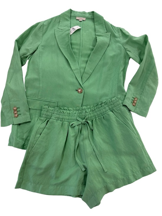 NWT LOFT Green Linen Suit Set - Relaxed Blazer & Drawstring Shorts size S/XS - Picture 7 of 15